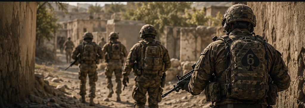 A team moving together through a narrow street